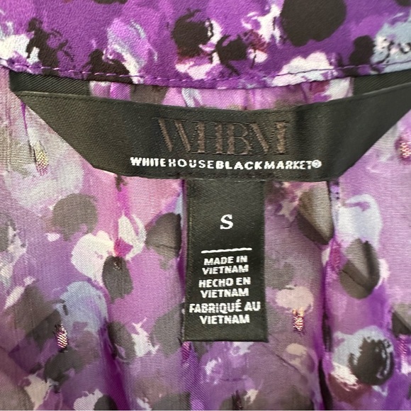 White House Black Market Speckled Dot Long Sleeve Clip Blouse & Cami Sheer S - Picture 6 of 15